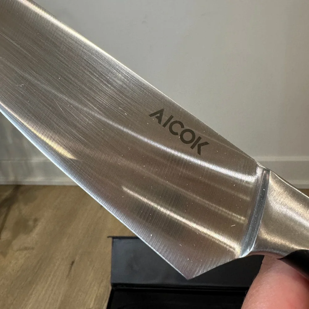 Aicok 8 Inch Chef Knife KF-F8002 Super Steel Professional Kitchen Knife Black